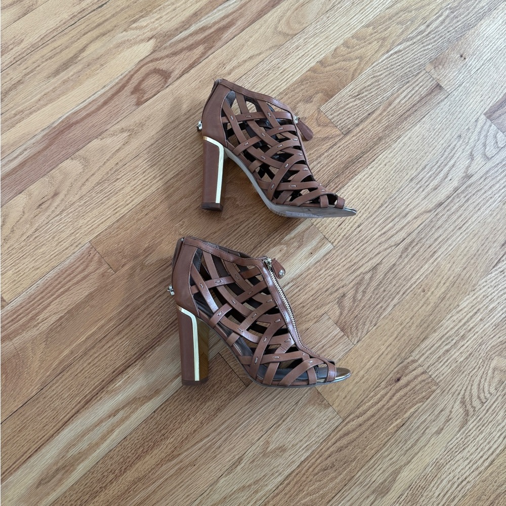 Woven heels sexy brown heels